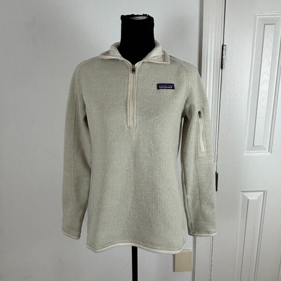 Patagonia Women's Better Sweater 1/4 Zip Fleece in Ivory Cream Off‎ White Size M - Picture 1 of 7